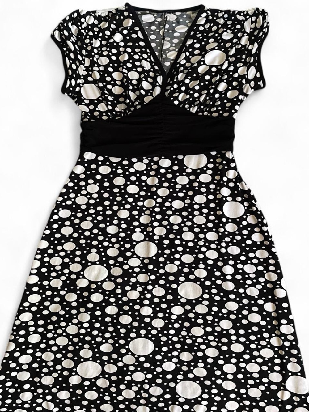 Black and White Polka Dot Midi Dress